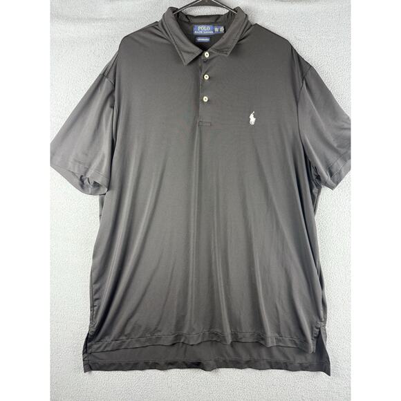 Polo Ralph Lauren Shirt Men XXL Performance Stretch Pony Logo Short Sleeve Black - Picture 1 of 8